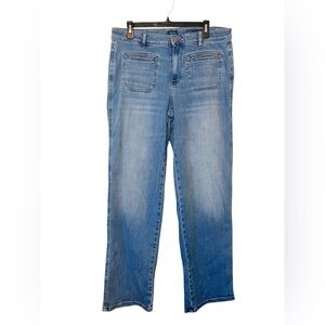 J. Jill Women's Blue Cropped Wide Leg Jeans Size 12 Tall